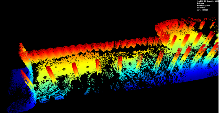 Underwater inspection of piles and sheet piling